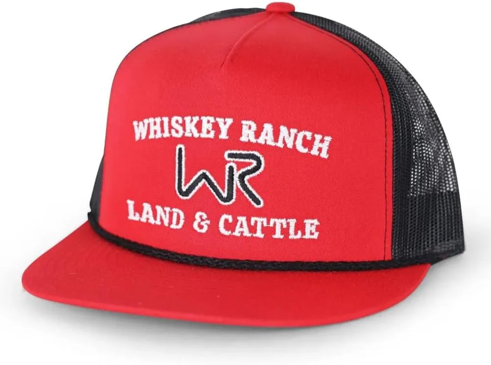 WHISKEY BENT HAT CO. Whiskey Ranch Land & Cattle, Mesh Snapback Trucker Hats