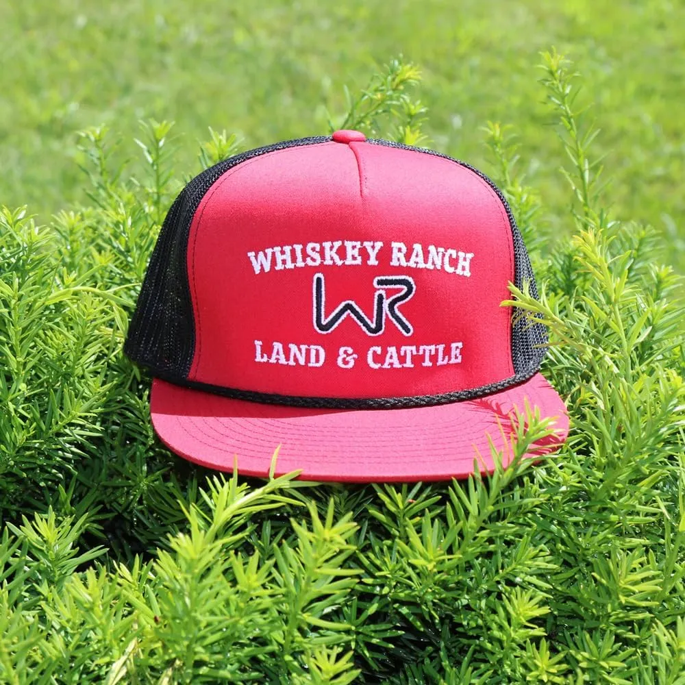 WHISKEY BENT HAT CO. Whiskey Ranch Land & Cattle, Mesh Snapback Trucker Hats