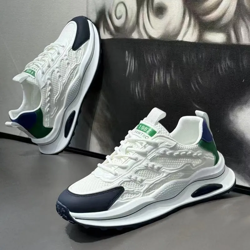 White Lace up Sneakers Fashion Breathable Mesh Flat Shoes Lightweight Versatile Casual Running Walking Shoes