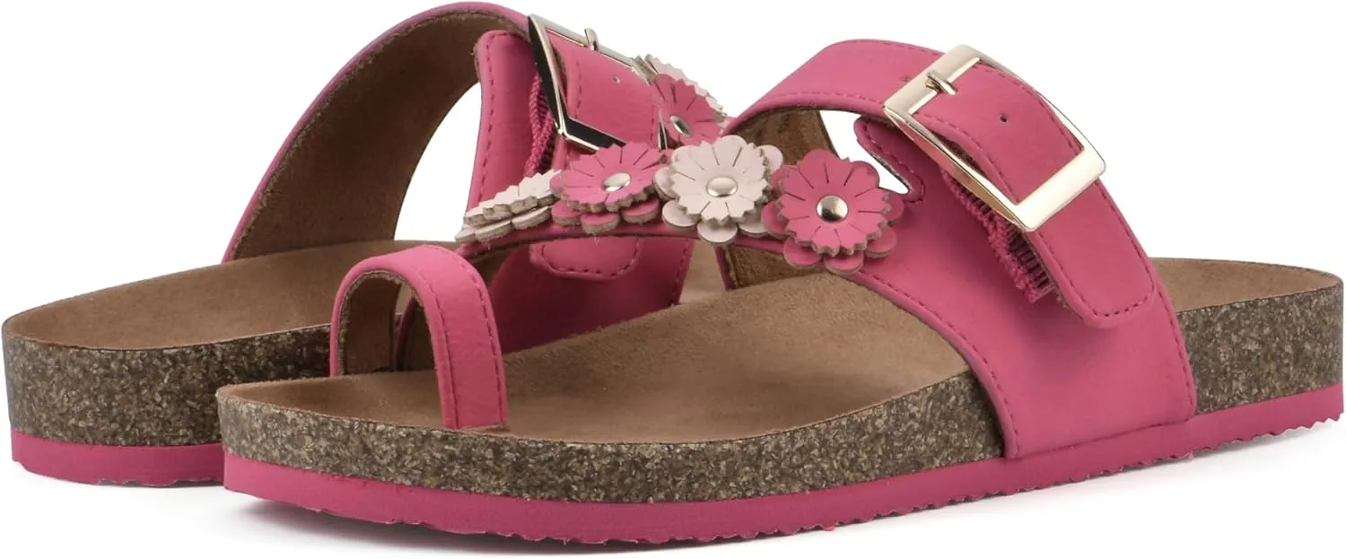 WHITE MOUNTAIN Kids Graffito Signature Comfort-Molded Floral Footbed Sandal