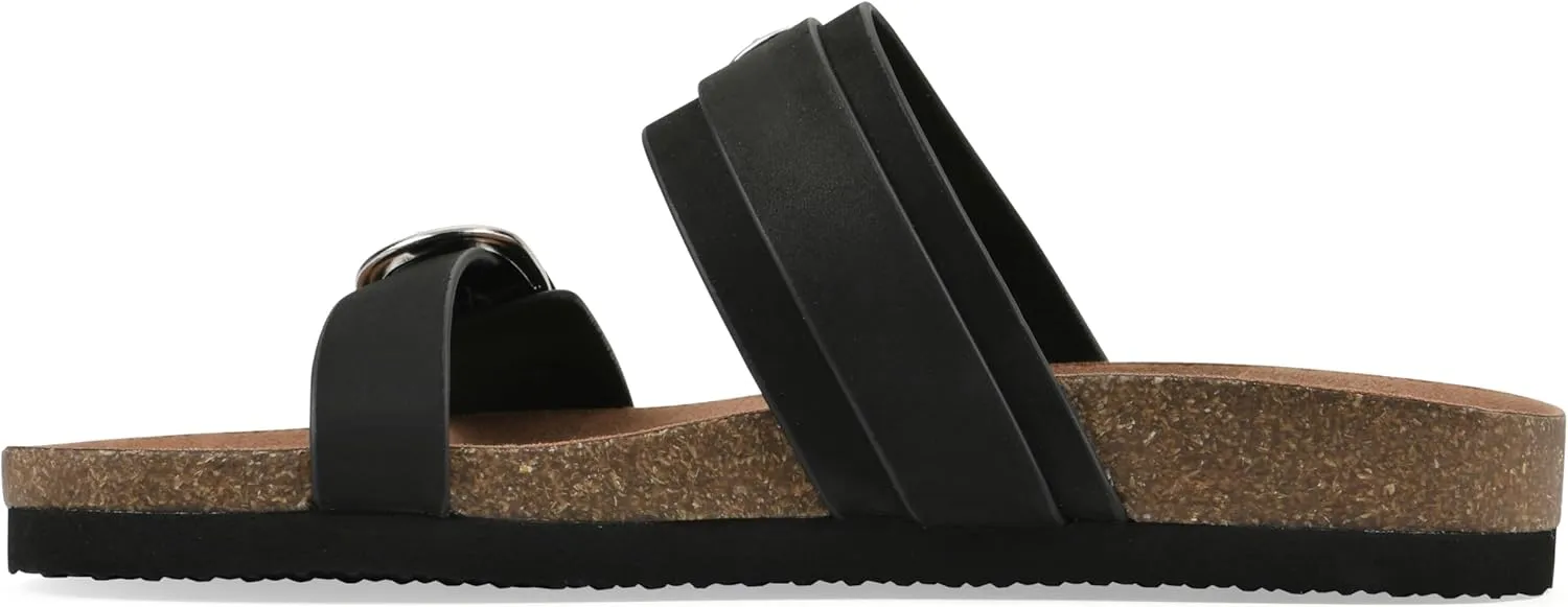 WHITE MOUNTAIN Women's Hardball Double-Buckle Signature Comfort-Molded Footbed Sandal