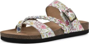 WHITE MOUNTAIN Women's Hazy Braided Signature Comfort-Molded Footbed Sandal
