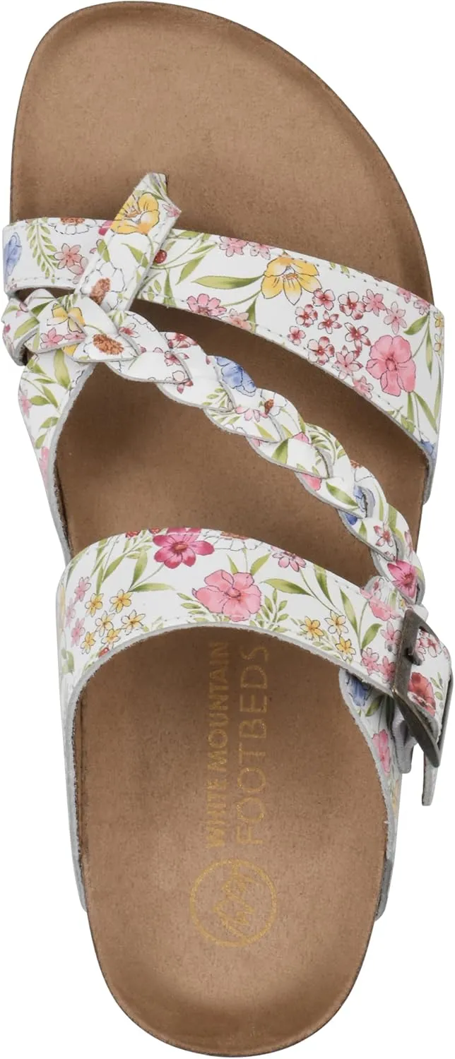 WHITE MOUNTAIN Women's Hazy Braided Signature Comfort-Molded Footbed Sandal