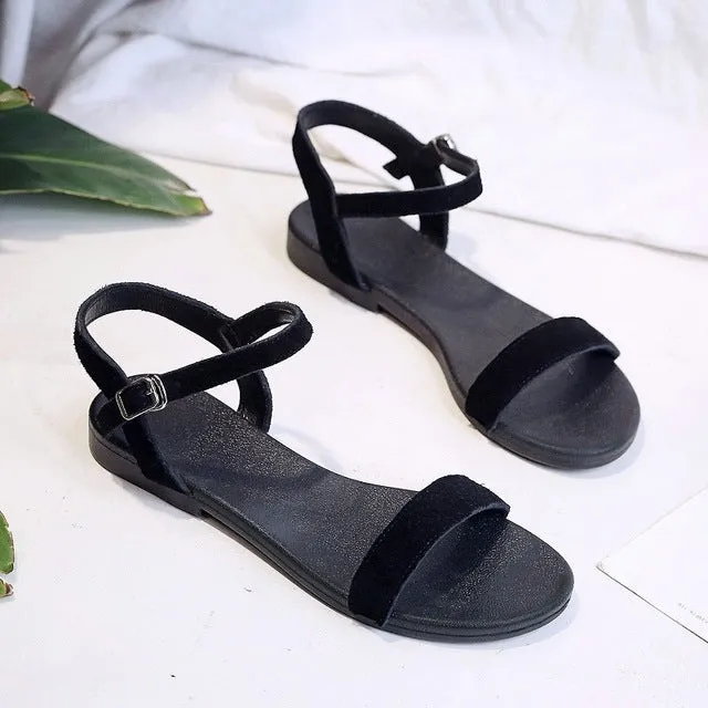 Women Flat Sandals Genuine Summer