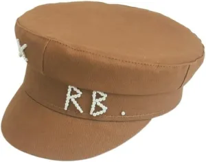 Women RB Letter Militray Hat Fashion Streetwear Navy Hat Adjustable Flat Top Newsboy Caps Casual Visor Hats