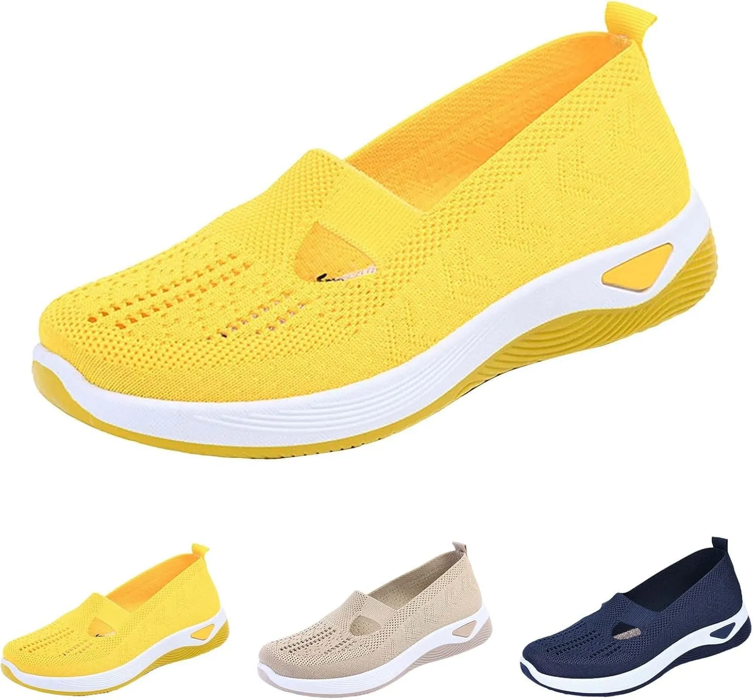 Women'S Breathable Soft Shoes Hands Free Slip On Arch Support Sneakers Walking Foam Go Running Shoes
