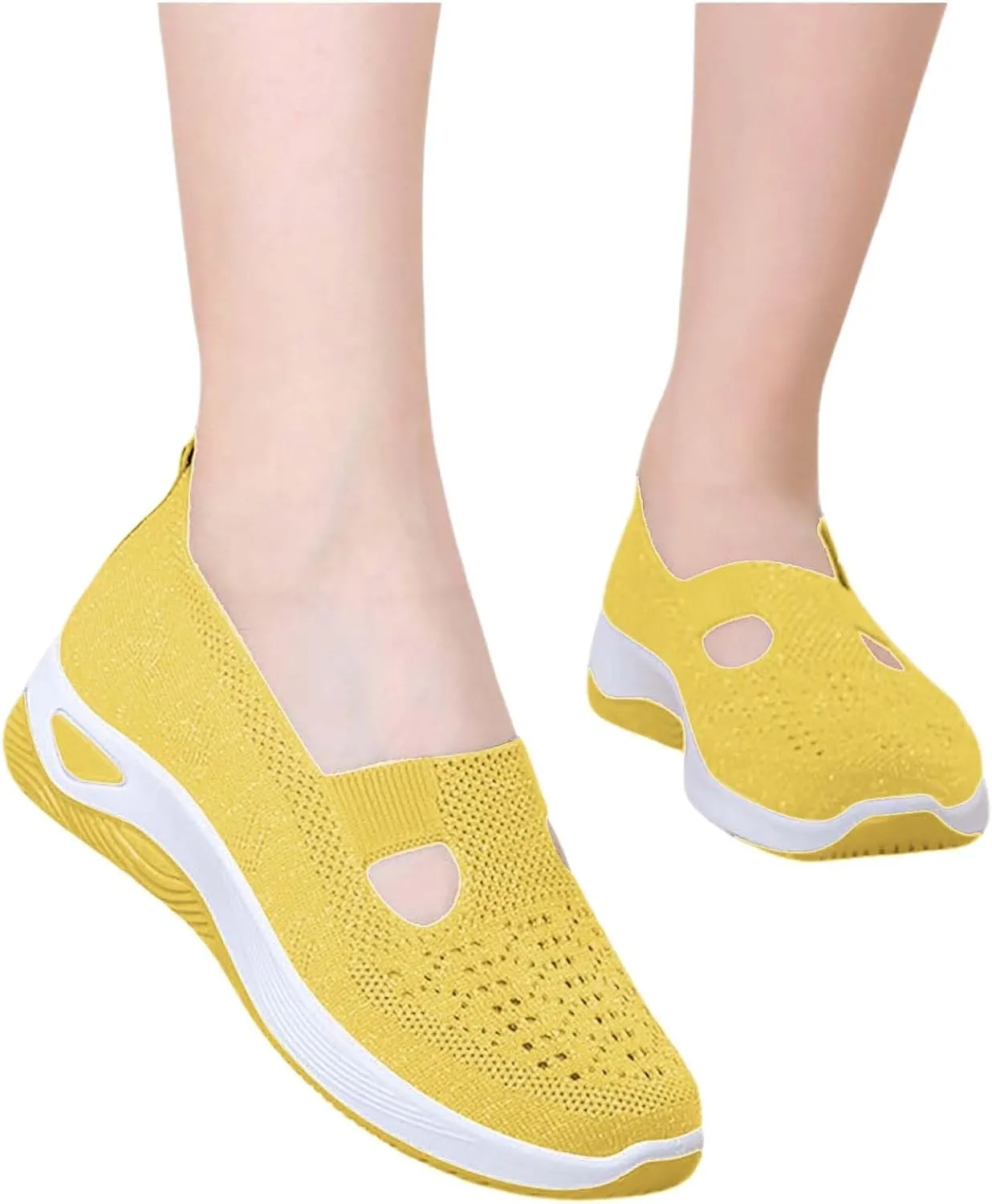 Women'S Breathable Soft Shoes Hands Free Slip On Arch Support Sneakers Walking Foam Go Running Shoes