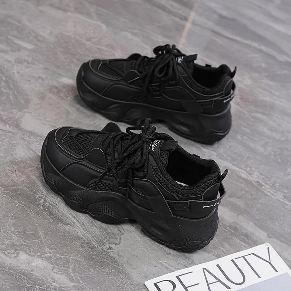 Women's Fashion Breathable Mesh Platform Sneakers Casual Jogging Walking Chunky Shoes 5.5-8.5