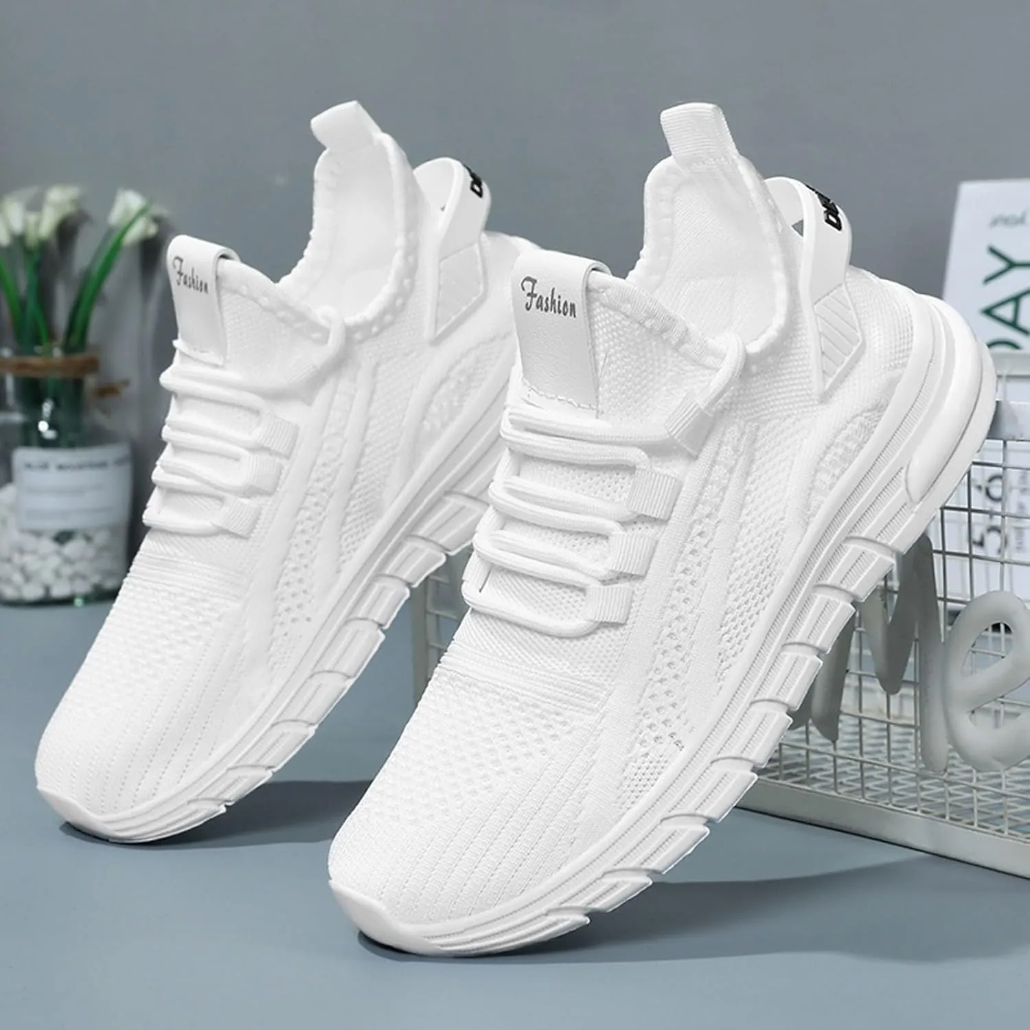 Women's Fashion Sneaker Lace Up Running Shoe Casual Max Cushioning Walking Tennis Sneaker Club Women Athletic Shoes Size