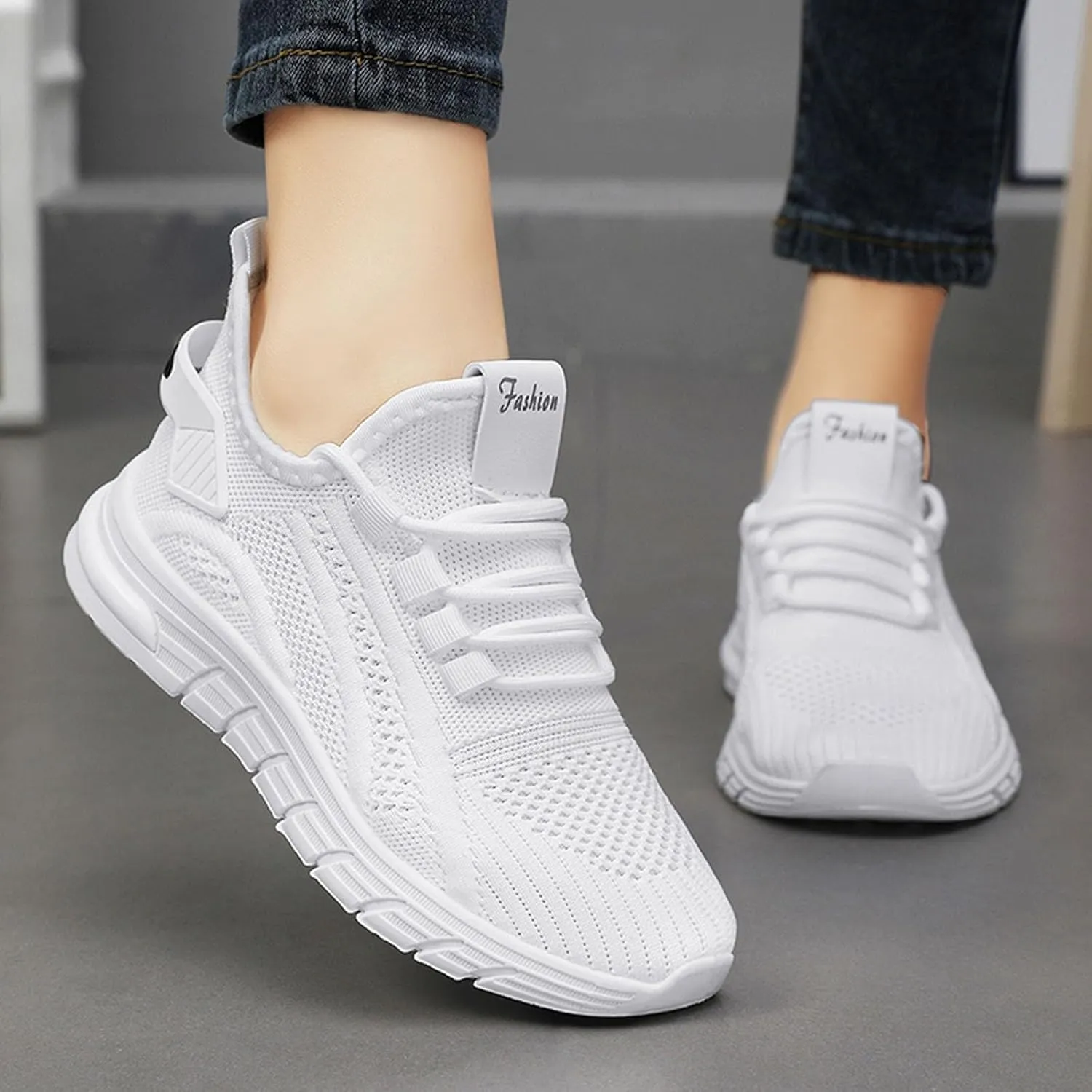 Women's Fashion Sneaker Lace Up Running Shoe Casual Max Cushioning Walking Tennis Sneaker Club Women Athletic Shoes Size