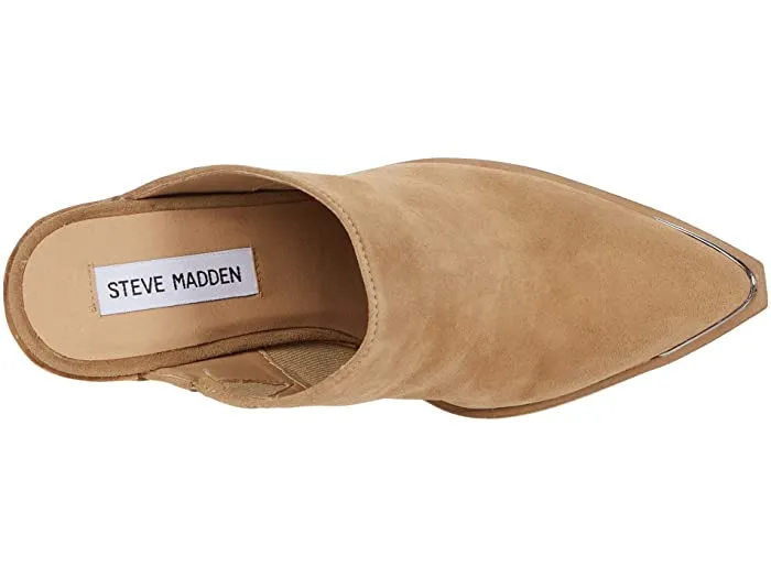 Women's Instant Madden Friendly Western On TAN SUEDE Pointed Alanna Steve Slip Pumps Toe Mule