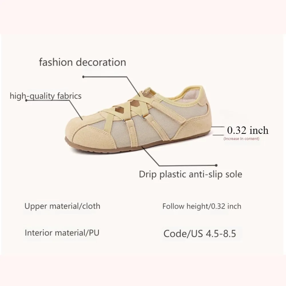 Women's Mesh Sneakers with Suede Ballet Classic Comfort Walking Shoes for Casual Outfits Daily Wear Urban Adventures