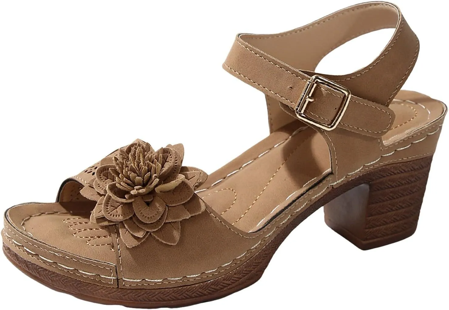 Women's Platform Wedge Sandals Casual Hollow Out Open Toe Sandal Adjustable Ankle Strap Lightweight Walking Shoes Arch Support Peep Slippers Workout Comfortable Sandals