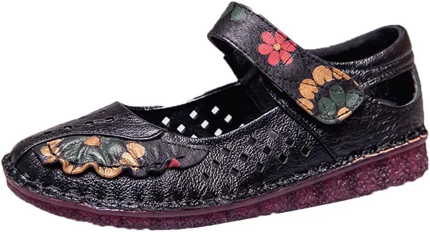 Women's Soft Bottom Flat Ankle Strap Shallow Fashion Sandals Hollow Dance Shoes