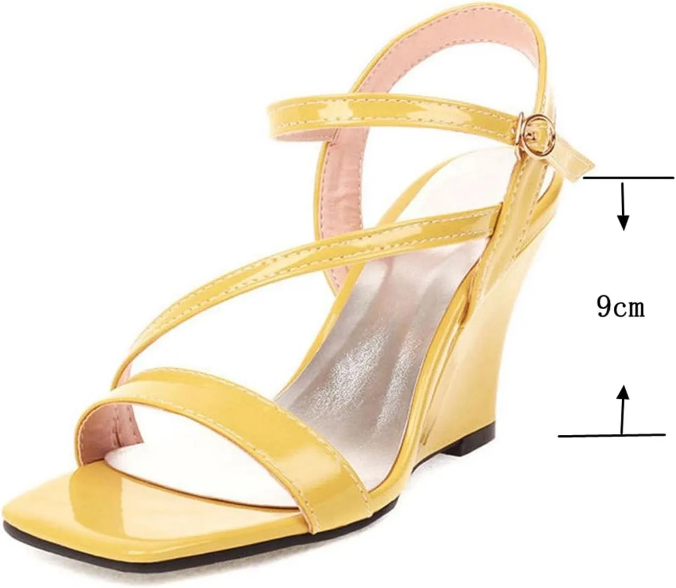 Women's Strappy Wedge Sandals - Red Black Concise, Summer Casual High Heels