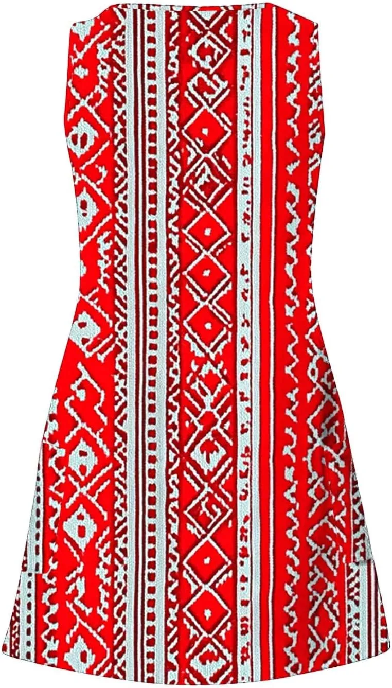 Womens Summer Dresses Strap Sleeveless Casual Sundress Floral Vintage Printed Maxi Dresses Beach Vacation Clothes