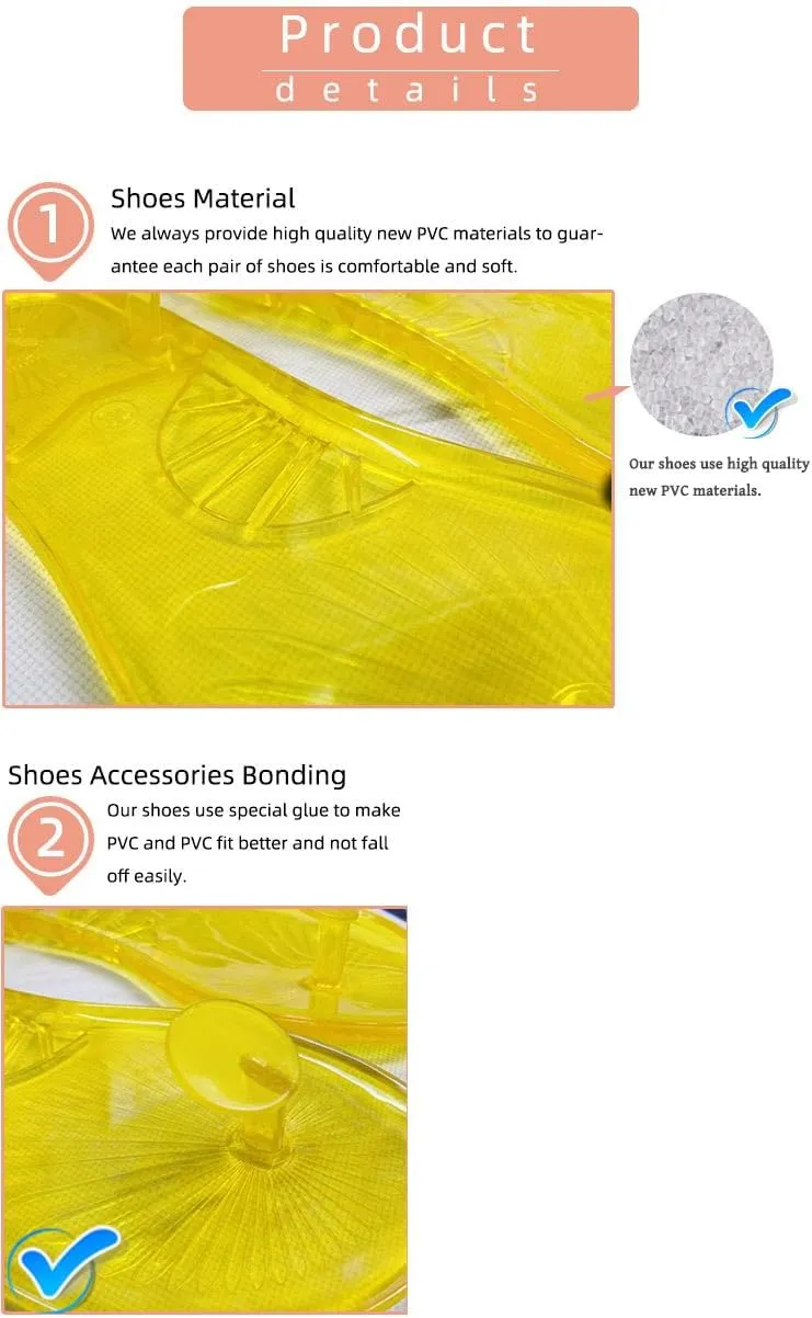 Women's Transparent Fruit Jelly Flat Flip Flops Beach Jelly Sandals Women's Flat Flip Flops Transparent Jelly Sandals (Yellow Lemon,8)