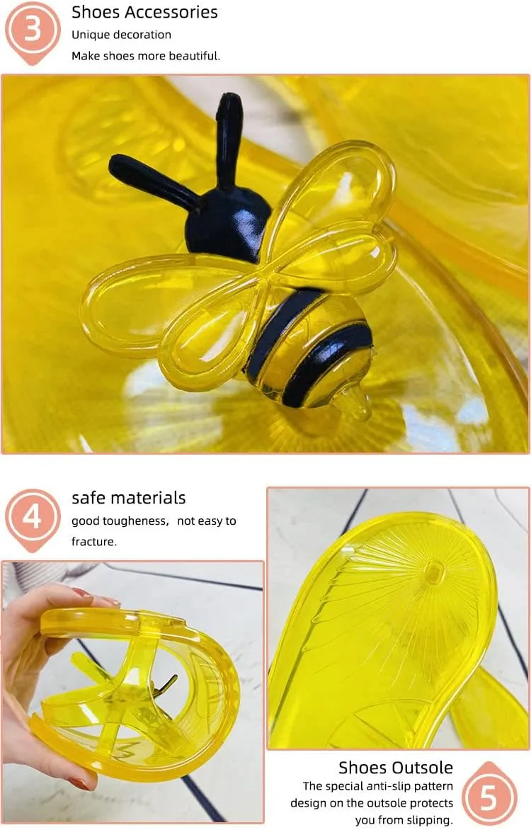 Women's Transparent Fruit Jelly Flat Flip Flops Beach Jelly Sandals Women's Flat Flip Flops Transparent Jelly Sandals (Yellow Lemon,8)
