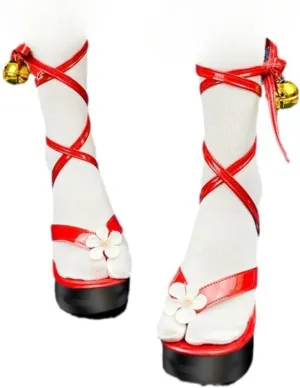 Wooden Clogs for Women Geta Sandals Ninja Shoes Men Japanese Flip Flops Tabi Mules Slip on Platform Slippers for Teen Girls Comfortable Walking - Cosplay Geisha Costume Kawaii Standing All Day