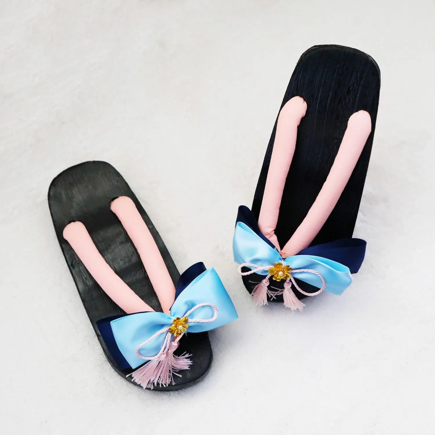 Wooden Clogs for Women Geta Sandals Ninja Shoes Men Japanese Flip Flops Tabi Mules Slip on Platform Slippers for Teen Girls - Cosplay Kawaii Standing All Day Geisha Costume Comfortable Walking