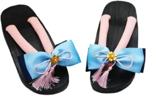 Wooden Clogs for Women Geta Sandals Ninja Shoes Men Japanese Flip Flops Tabi Mules Slip on Platform Slippers for Teen Girls - Cosplay Kawaii Standing All Day Geisha Costume Comfortable Walking