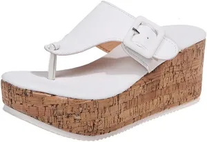 Wooden Clogs for Women Wedge Sandals Flip Flops Mules Slip on Platform Shoes Slippers for Teen Girls - Comfortable Walking Lightweight Running Beach Travel Birthday Gifts Trendy Standing All Day