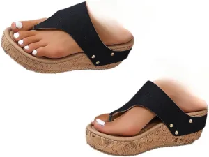 Wooden Clogs for Women Wedge Sandals Flip Flops Mules Slip on Platform Shoes Slippers for Teen Girls - Lightweight Running Comfortable Walking Beach Travel Standing All Day Birthday Gifts Trendy