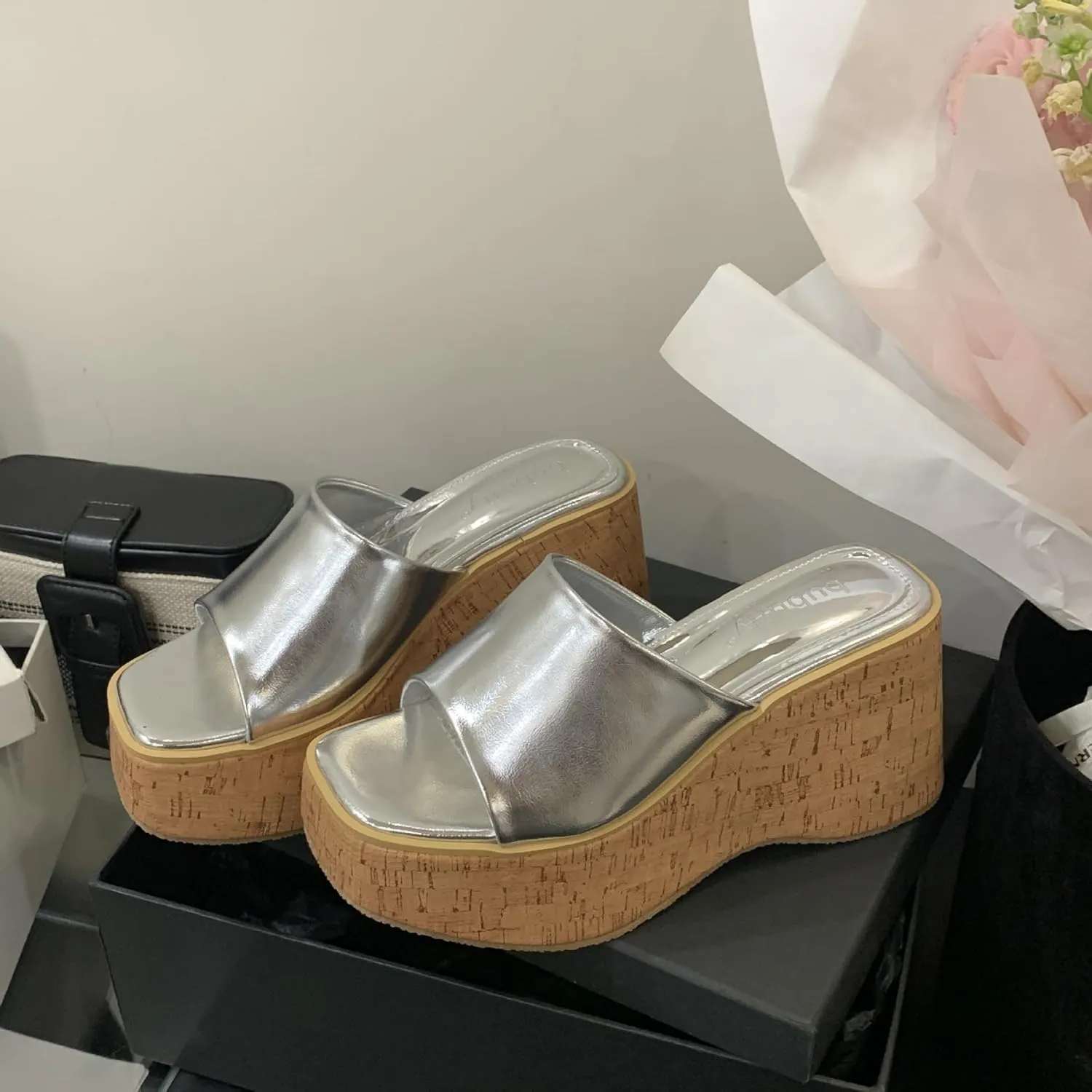 Wooden Clogs for Women Wedge Sandals Mules Slip on Platform Shoes Slippers for Teen Girls - Lightweight Running Kawaii Causal Comfortable Walking Beach Travel Birthday Gifts Trendy Standing All Day