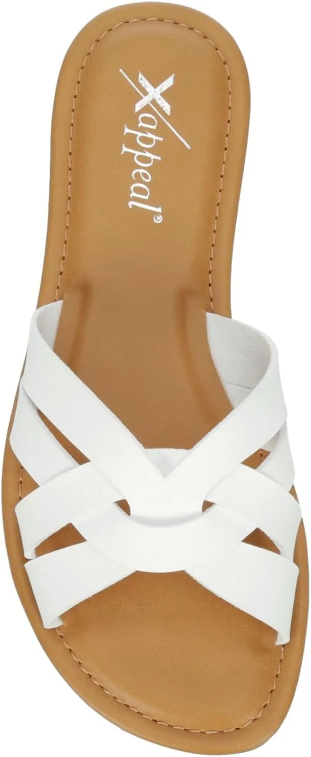 XAPPEAL Andie - Women's Strappy Slip-On H-Band Flat Slide Sandals
