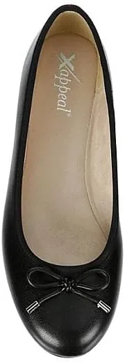 XAPPEAL Cailin - Women's Slip-On Round Toe Bow Accented Dress Ballet Flats