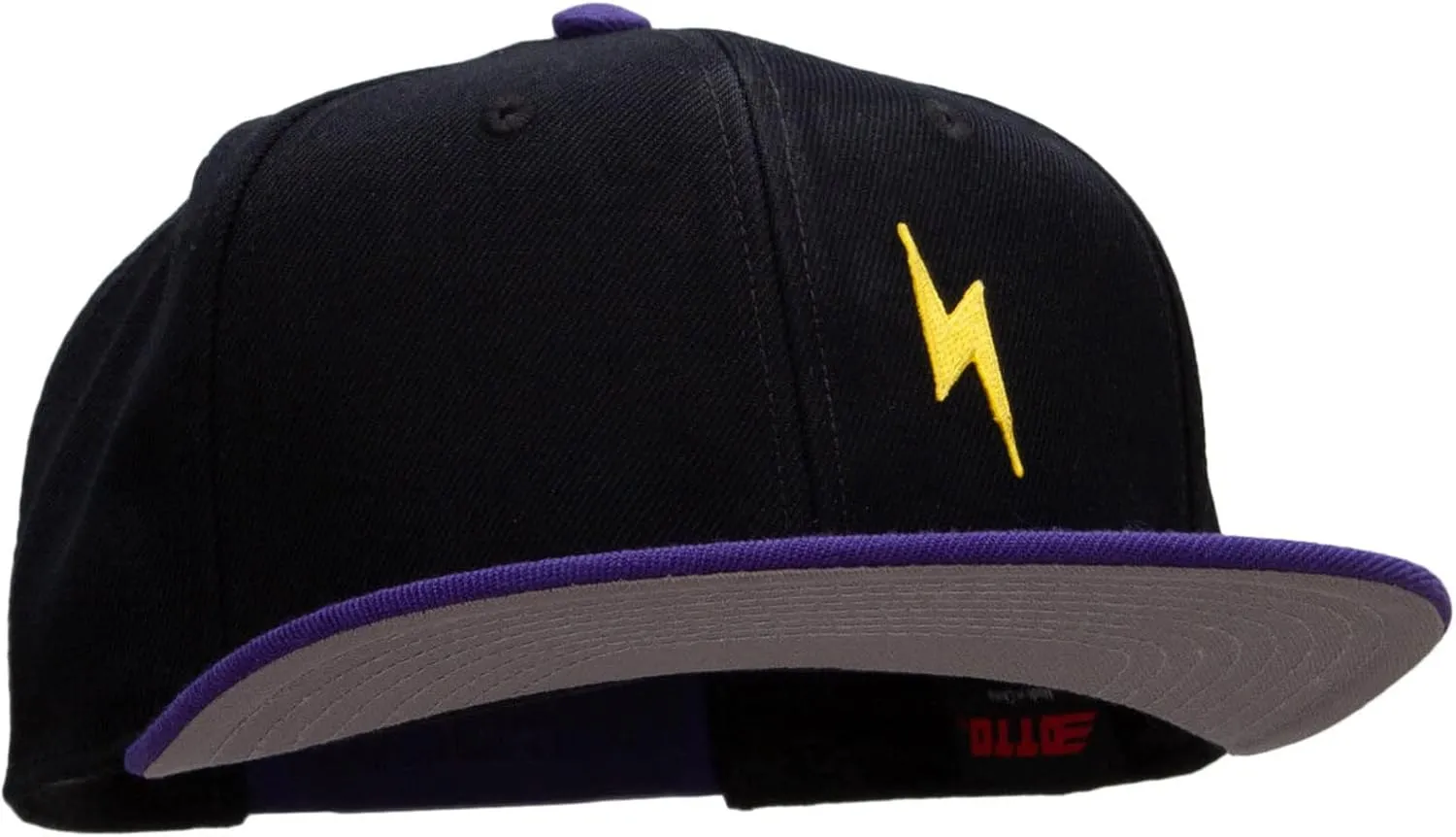 Yellow Lighting Bolt Patched Wool Blend Pro Style 2 Tone Snapback