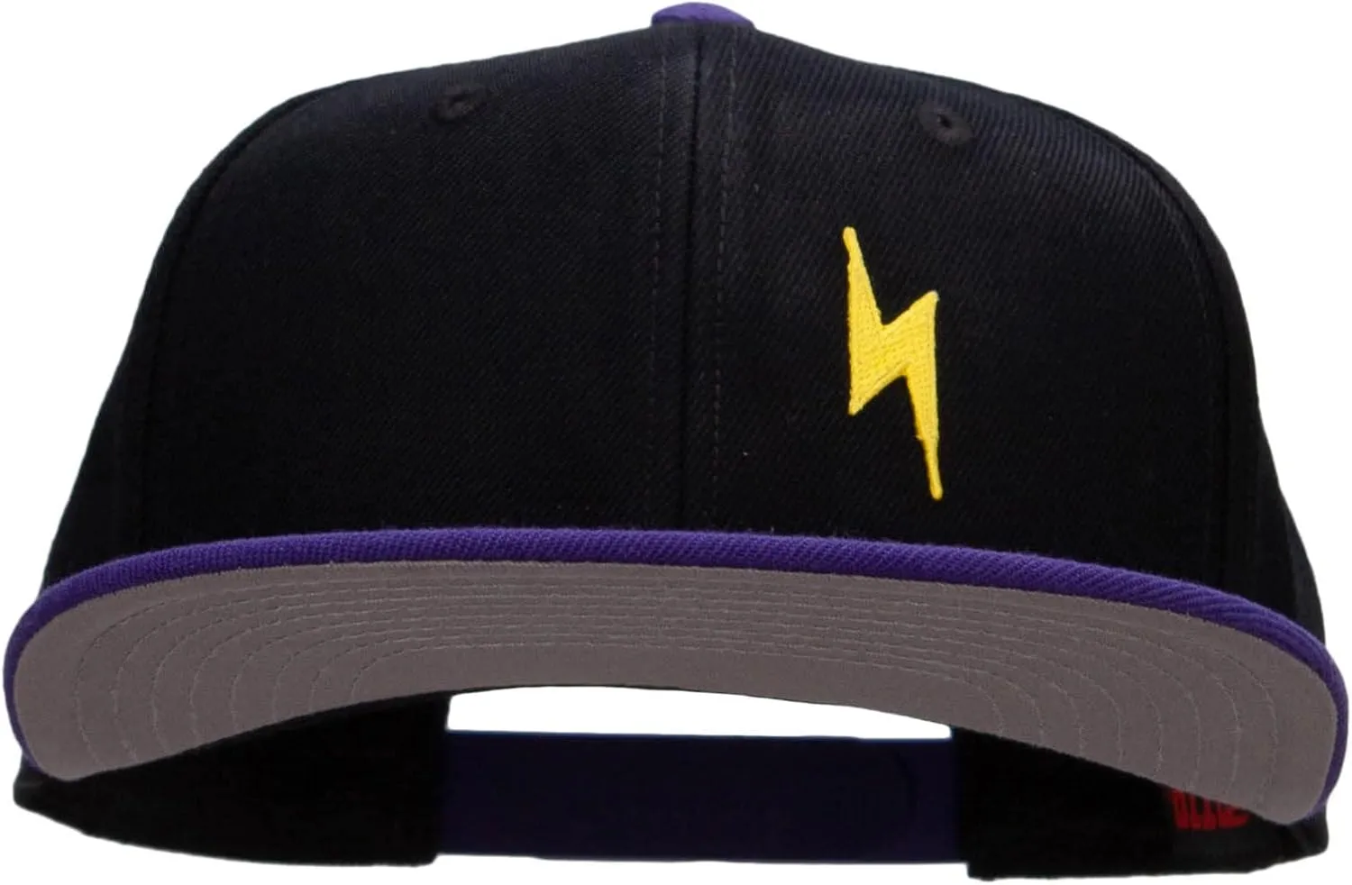 Yellow Lighting Bolt Patched Wool Blend Pro Style 2 Tone Snapback