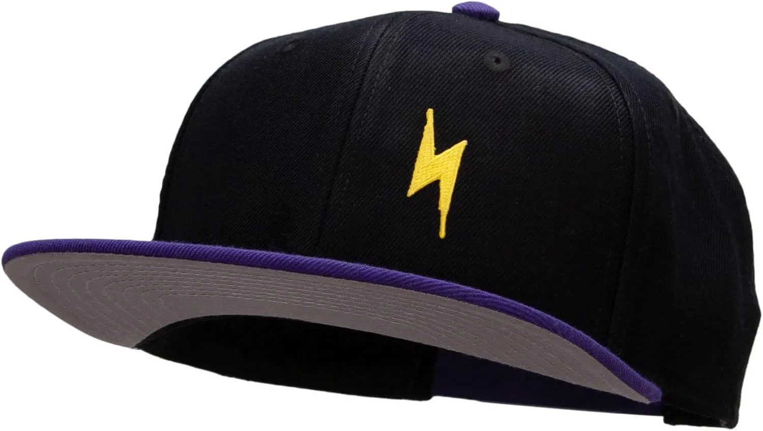 Yellow Lighting Bolt Patched Wool Blend Pro Style 2 Tone Snapback