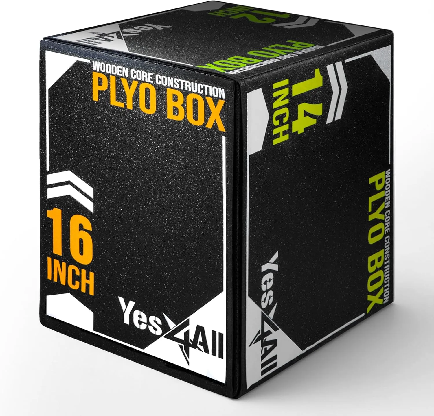 Yes4All 3-in-1 Soft-Padded Plyo Box With Wooden Core, Non-Slip Multi-Use Cushioned Plyometric Jump Box for Jumping, Conditioning, Strength Training