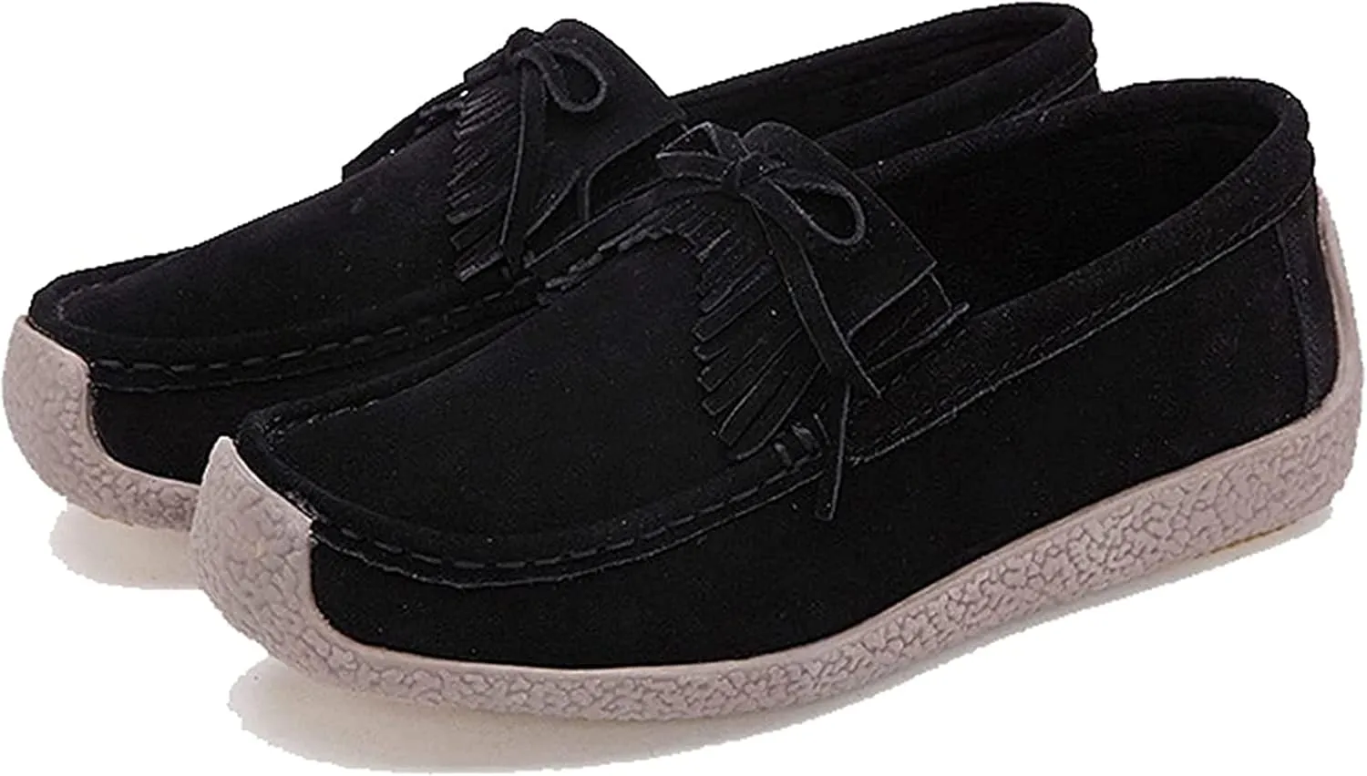 Yiozoi Women's Casual Shoes Round Toe Sandals Penny Loafers Out Wear Walking Shoes Flats Tassel Bow Tie Spring Summer Office Women's Mocassin Shoes
