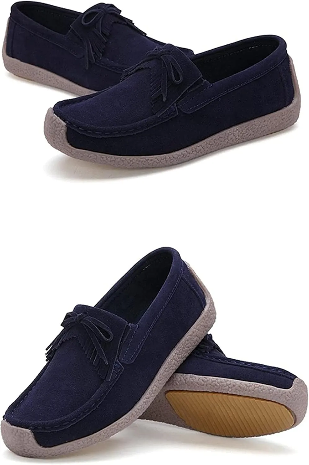 Yiozoi Women's Casual Shoes Round Toe Sandals Penny Loafers Out Wear Walking Shoes Flats Tassel Bow Tie Spring Summer Office Women's Mocassin Shoes