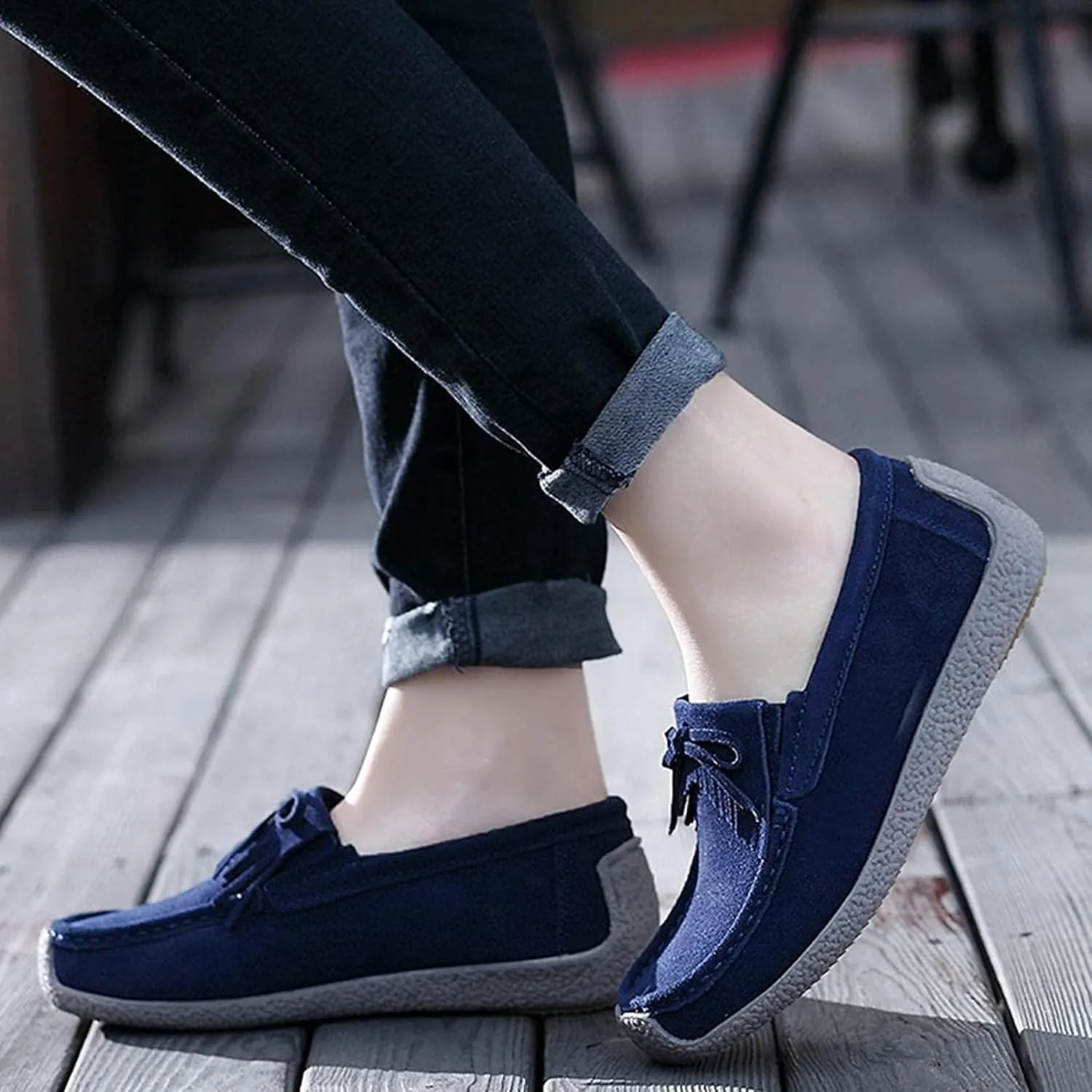 Yiozoi Women's Casual Shoes Round Toe Sandals Penny Loafers Out Wear Walking Shoes Flats Tassel Bow Tie Spring Summer Office Women's Mocassin Shoes