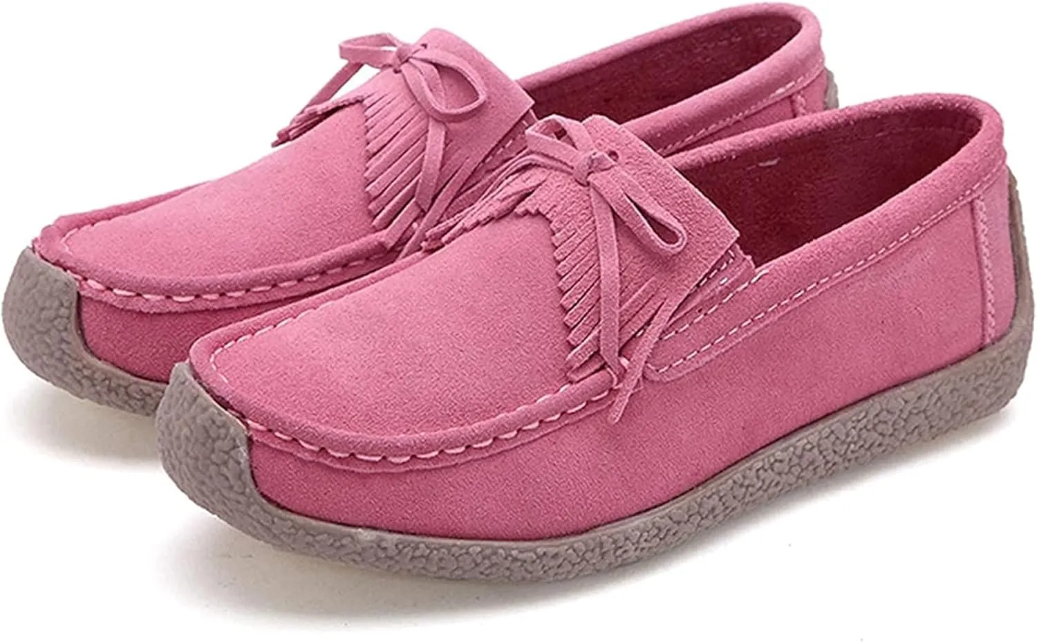 Yiozoi Women's Casual Shoes Round Toe Sandals Penny Loafers Out Wear Walking Shoes Flats Tassel Bow Tie Spring Summer Office Women's Mocassin Shoes