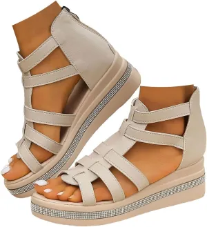 ZSpzx Summer Sandals for Women 2025,Women's Closed Toe Hollow Out Low Top Sandal Arch Support Shoes Comfortable Casual Orthopedic Cushioned Beach Shoe Daily Wear Footwear for Outdoor Indoor