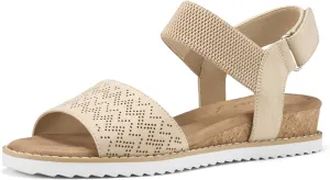 ZURIN Womens Comfortable Walking Sandals Open Toe Elastic Ankle Strap Short Flat Wedge Sandals for Women Dressy Summer